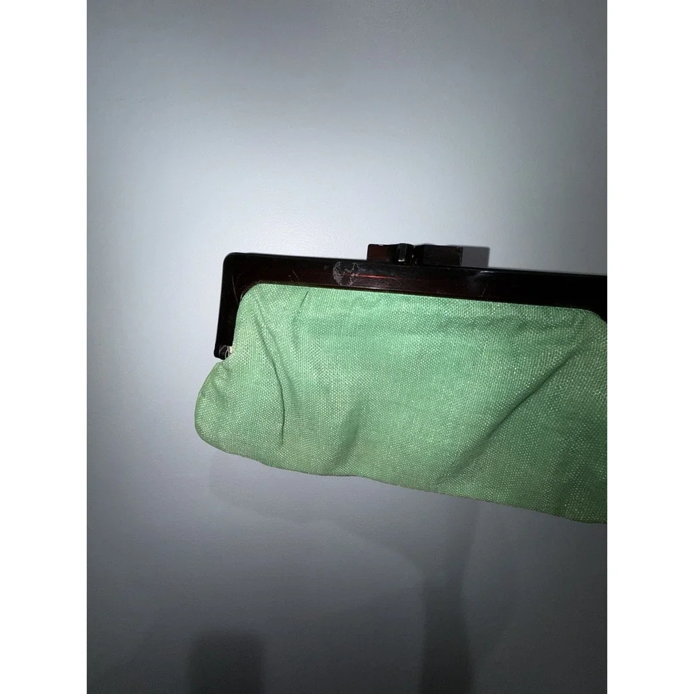 Vintage B. Altman and Co. New York NY Frame Green Clutch Lucite J‎